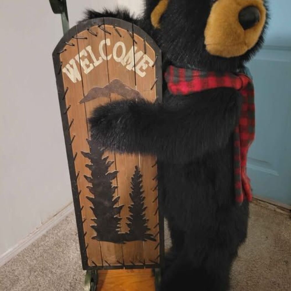 Massive Vintage DanDee 40" Welcome Bear Display Plush Sled Rare Prop?